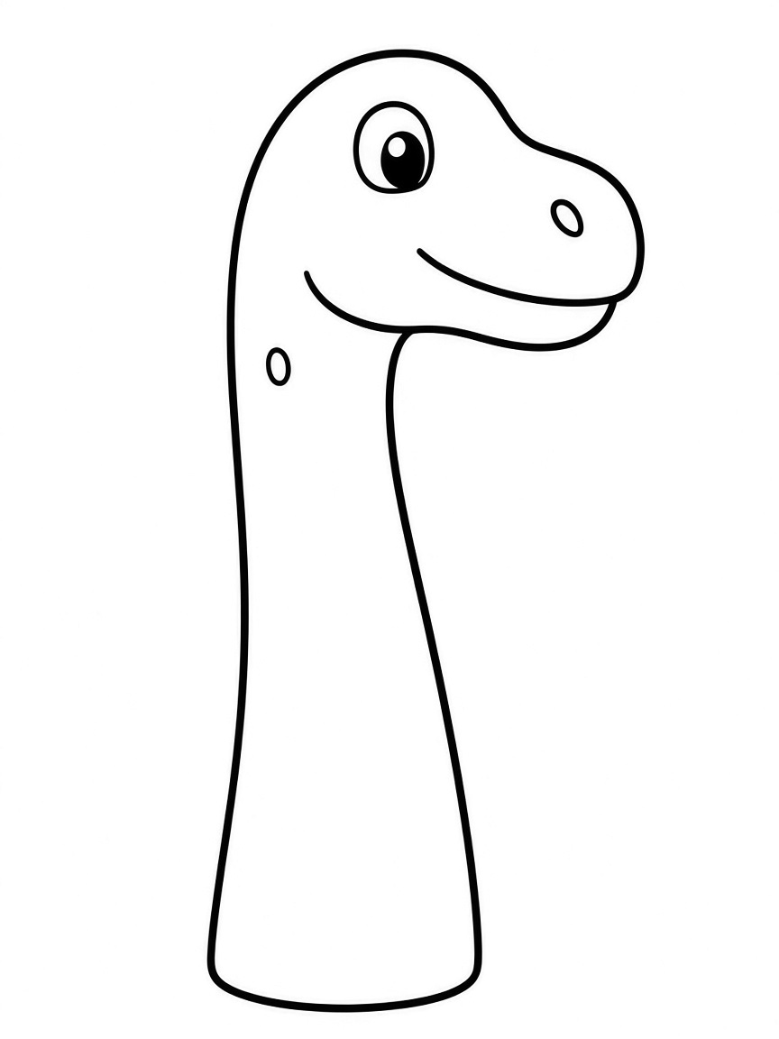 Brachiosaurus template head and neck outline for kids