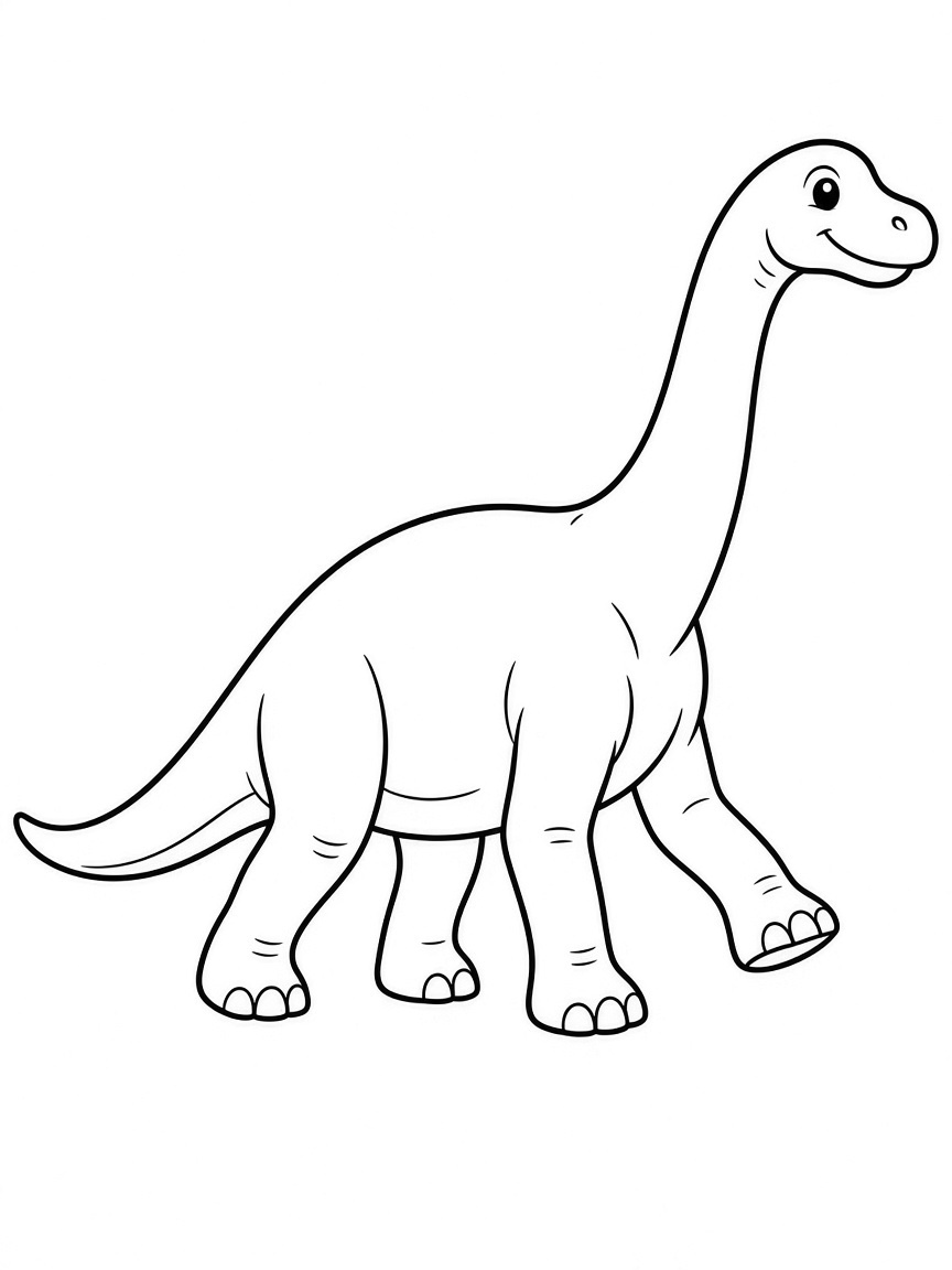 Brachiosaurus walking coloring page free printable
