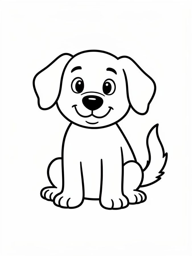Dog printable coloring page sample