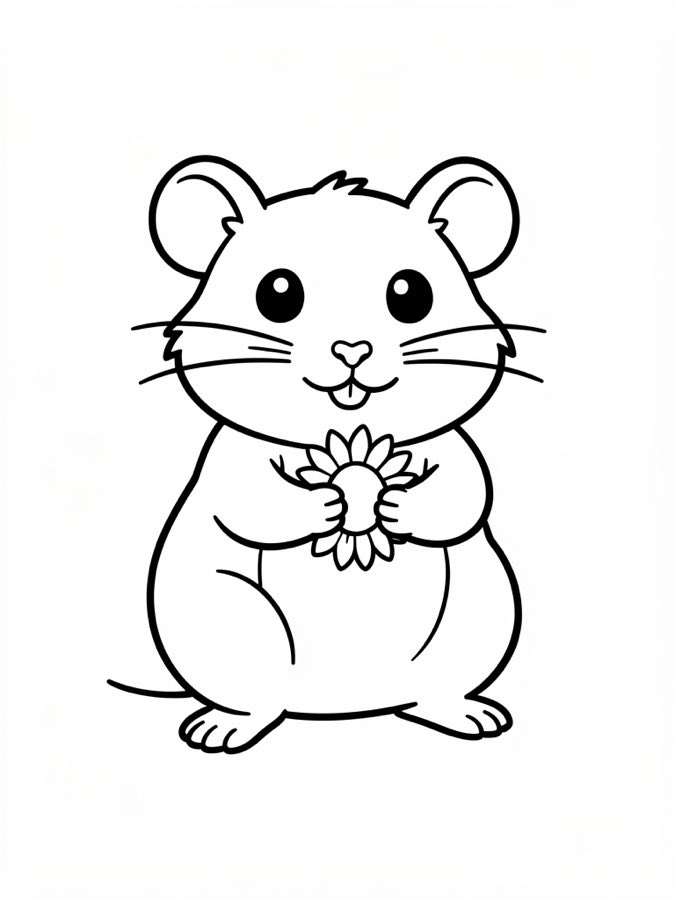 Hamster printable coloring page sample