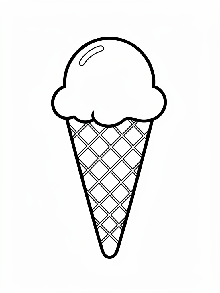 Ice Cream Cone Coloring Page printable coloring page