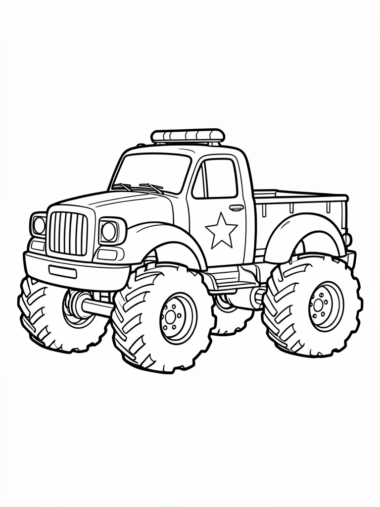 Police Monster Truck Coloring Page printable coloring page