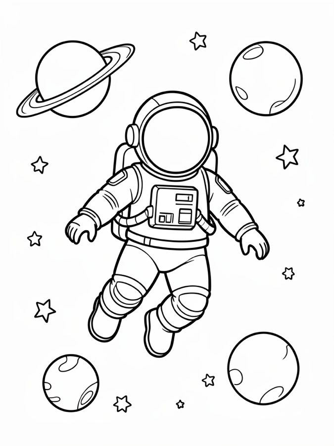Space Coloring Page
